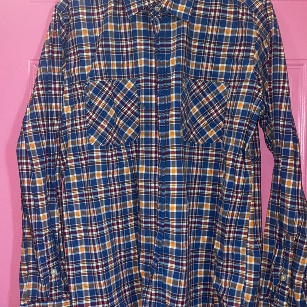 Carhartt Plaid Button Down Shirt - Blue, Yellow,‎ Red